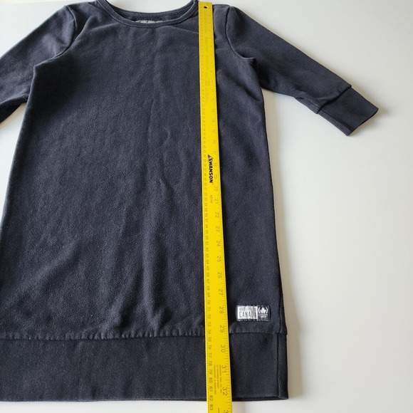 ROOTS CANADA Sweatshirt Dress Womens XS Black Sweat Relaxed Crew Neck Cuff Sleev - Picture 7 of 16